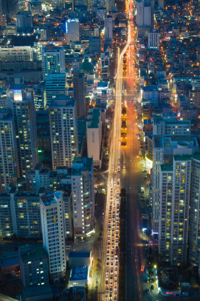 a busy street in Busan South Korea