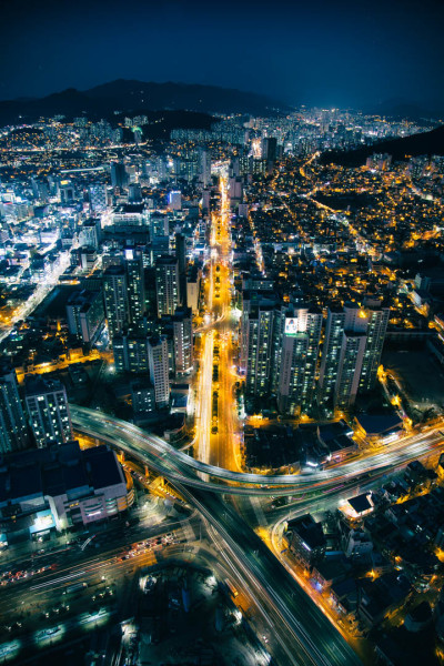 A busy Busan street.